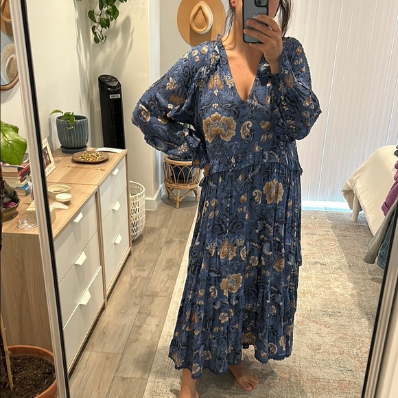 Floral Blue Maxi Dress - Picture 3 of 7